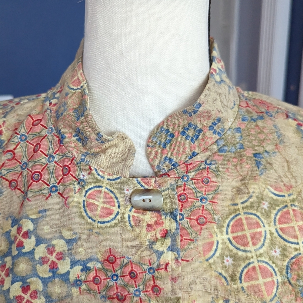 Christopher & Banks Stretch Cotton Multi Pattern Button Up Jacket Size L - Picture 6 of 13